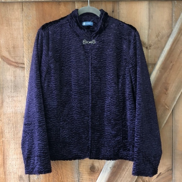 PURPLE Velvet Jacket Size 14 - Picture 1 of 7